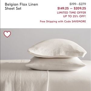 West Elm Belgian Linen Flax Queen sheet set NEW